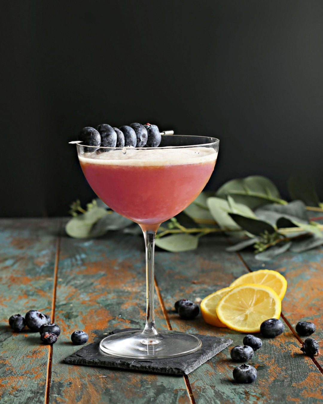 Blueberry Cardamom Gin Sour