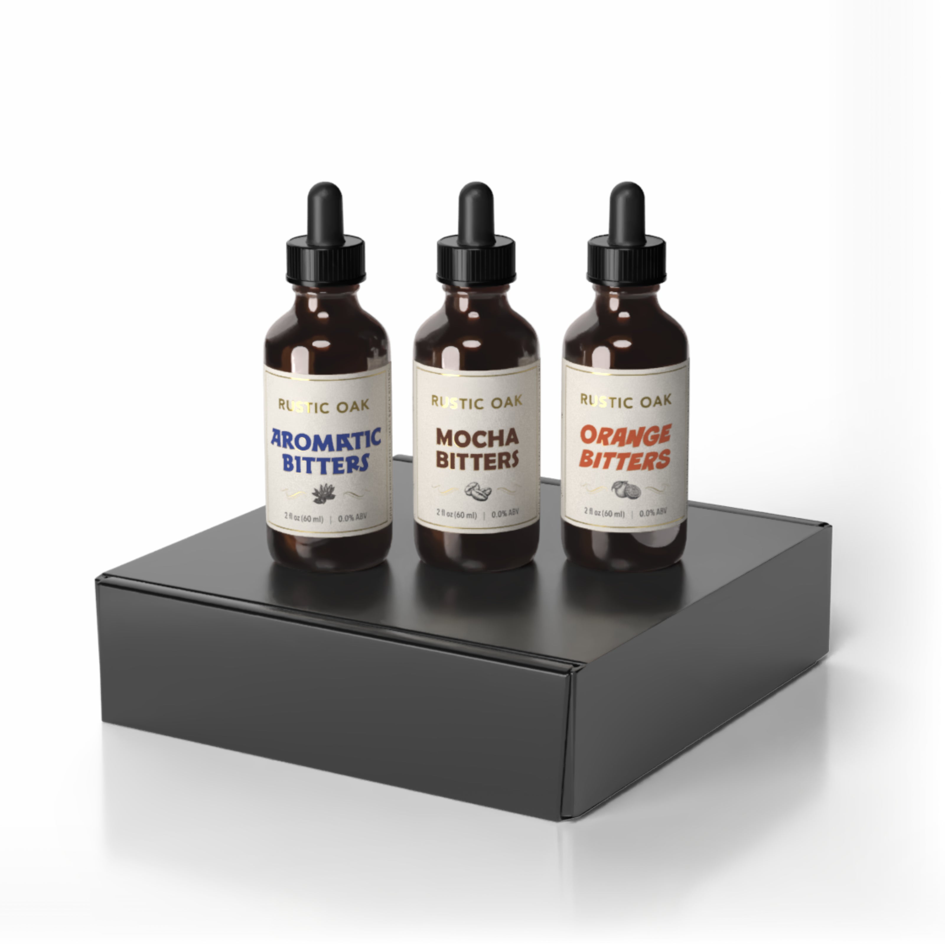 Non-Alcoholic Cocktail Bitters Set | Rustic Oak